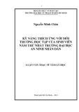 Luận văn Thạc sĩ Tâm lý học: Kỹ năng thích ứng với môi trường học tập của sinh viên năm thứ nhất trường Đại học An ninh Nhân dân