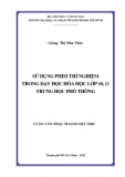 Luận văn Thạc sĩ Giáo dục học: Sử dụng phim thí nghiệm trong dạy học Hóa học lớp 10, 11 trung học phổ thông