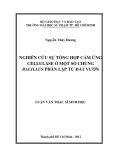 Luận văn Thạc sĩ Sinh học: Nghiên cứu sự tổng hợp cảm ứng Cellulase ở một số chủng Bacillus phân lập từ đất vườn