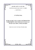 Tóm tắt Luận văn Thạc sĩ Khoa học: Đánh giá khả năng áp dụng mô hình nông nghiệp không chất thải tại xã Giao Lạc, huyện Giao Thủy, tỉnh Nam Định