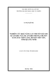 Luận văn Thạc sĩ Khoa học: Nghiên cứu khả năng lan truyền dầu do sự cố khu vực dự án kho trung chuyển xăng dầu Tiên Lãng, huyện Tiên Yên, tỉnh Quảng Ninh