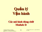 Bài giảng Quản lý vận hành - Module D: Các mô hình dòng chờ