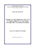 Luận văn Thạc sĩ Văn học: “Số đỏ” và “Kỹ nghệ lấy Tây” của Vũ Trọng Phụng: Từ tác phẩm Văn học đến tác phẩm sân khấu