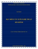 Luận văn Thạc sĩ Khoa học ngữ văn: Đặc điểm văn xuôi nghệ thuật Hồ Dzếnh