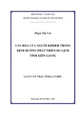 Luận văn Thạc sĩ Địa lý học: Văn hóa của người Khmer trong định hướng phát triển du lịch tỉnh Kiên Giang