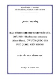 Luận văn Thạc sĩ Sinh học: Đặc tính sinh học sinh thái của loài sim (Rhodomyrtus Tomentosa (Aiton) Hassk.) ở Vườn quốc gia Phú Quốc, Kiên Giang