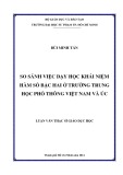 Luận văn Thạc sĩ Giáo dục học: So sánh việc dạy học khái niệm hàm số bậc hai ở trường trung học phổ thông Việt Nam và Úc