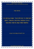 Luận văn Thạc sĩ Ngữ văn: Vấn đề dạy học “Nguyễn Du và Truyện Kiều” trong chương trình Văn ở trường trung học phổ thông