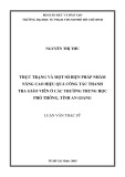 Luận văn Thạc sĩ: Thực trạng và một số biện pháp nhằm nâng cao hiệu quả công tác thanh tra giáo viên ở các trường trung học phổ thông, tỉnh An Giang