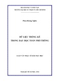 Luận văn Thạc sĩ Giáo dục học: Dữ liệu thống kê trong dạy học Toán phổ thông