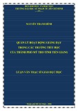 Luận văn Thạc sĩ Giáo dục học: Quản lý hoạt động giảng dạy trong các trường tiểu học của thành phố Mỹ Tho tỉnh Tiền Giang