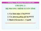 Bài giảng Chương 2: Hệ phương trình tuyến tính