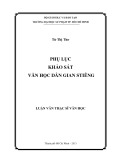 Luận văn Thạc sĩ Văn học: Phụ lục khảo sát Văn học dân gian Stiêng