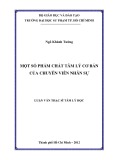 Luận văn Thạc sĩ Tâm lý học: Một số phẩm chất tâm lý cơ bản của chuyên viên nhân sự