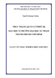 Luận văn Thạc sĩ Khoa học giáo dục: Thực trạng quản lí thiết bị dạy học ở trường Đại học Sư phạm Thành phố Hồ Chí Minh