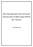 Đề tài: Một số biện pháp quản lý đào tạo theo giáo trình mới ở khoa Tự nhiên trường CĐSP Bà Rịa - Vũng Tàu