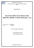 Luận văn Thạc sĩ Toán học: Bài toán biên tuần hoàn cho phương trình vi phân hàm bậc cao