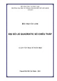 Luận văn Thạc sĩ Toán học: Đại số Lie Quadratic số chiều thấp