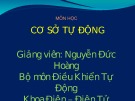 Bài giảng Cơ sở tự động: Chương 4b - Nguyễn Đức Hoàng