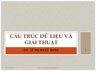 Bài giảng Cấu trúc dữ liệu và giải thuật: Ôn tập - Lê Thị Ngọc Hạnh