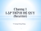 Bài giảng Kỹ thuật lập trình: Chương 1 - Võ Quang Hoàng Khang