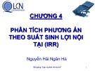 Bài giảng Lập và phân tích dự án: Chương 4 - Nguyễn Hải Ngân Hà