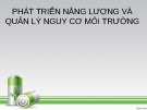 Bài giảng Phát triển năng lượng và quản lý nguy cơ môi trường