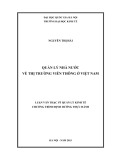 Luận văn Thạc sỹ Quản lý kinh tế: Quản lý nhà nước về thị trường viễn thông ở Việt Nam