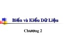 Bài giảng Lập trình cơ bản - Chương 2: Biến và kiểu dữ liệu