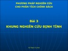 Bài giảng Phương pháp nghiên cứu cho phân tích chính sách (2016): Bài 4 - Vũ Thành Tự Anh