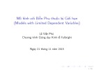 Bài giảng Các phương pháp phân tích định lượng: Mô hình với biến phụ thuộc bị giới hạn (Models with limited dependent variables)