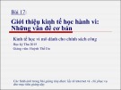 Bài giảng Kinh tế học vi mô dành cho chính sách công: Bài 17 - GV. Huỳnh Thế Du