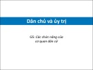 Bài giảng Quản trị nhà nước: Dân chủ và ủy trị