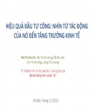 Bài thuyết trình Hiệu quả đầu tư công: Nhìn từ tác động của nó đến tăng trưởng kinh tế