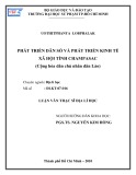 Luận văn Thạc sĩ Địa lý học: Phát triển dân số và phát triển kinh tế xã hội tỉnh Champasac (Cộng hòa Dân chủ Nhân dân Lào)