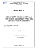 Luận văn Thạc sĩ Toán học: Thuật toán tìm cơ sở của các môđun con của môđun tự do hữu hạn sinh trên vành chính