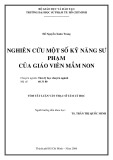 Tóm tắt Luận văn Thạc sĩ Tâm lý học: Nghiên cứu một số kỹ năng sư phạm của giáo viên mầm non