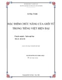 Luận văn Thạc sĩ Ngôn ngữ học: Đặc điểm chức năng của giới từ trong tiếng Việt hiện đại