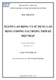 Luận văn Thạc sĩ Địa lý học: Nguồn lao động và sử dụng lao động ở Đồng Nai trong thời kì hội nhập