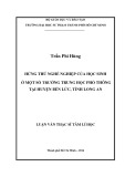 Luận văn Thạc sĩ Tâm lí học: Hứng thú nghề nghiệp của học sinh ở một số trường trung học phổ thông tại huyện Bến Lức, tỉnh Long An