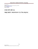 Chuyên đề 14: Nhị thức Newton và ứng dụng