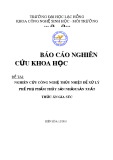 Báo cáo nghiên cứu khoa học đề tài: Nghiên cứu công nghệ thủy nhiệt để xử lý phế phụ phẩm thủy sản nhằm sản xuất thức ăn gia súc