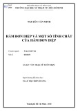 Luận văn Thạc sĩ Toán học: Hàm đơn diệp và một số tính chất của hàm đơn diệp