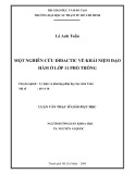 Luận văn Thạc sĩ Giáo dục học: Một nghiên cứu didactic về khái niệm đạo hàm ở lớp 11 phổ thông