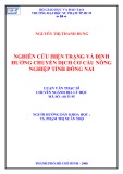 Luận văn Thạc sĩ Địa lý học: Nghiên cứu hiện trạng và định hướng chuyển dịch cơ cấu nông nghiệp tỉnh Đồng Nai