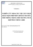 Luận văn: Nghiên cứu didactic việc dẫn nhập khái niệm phép biến hình ở trường phổ thông trong môi trường tích hợp phần mềm Cabri