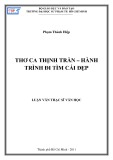 Luận văn Thạc sĩ Văn học: Thơ ca Thịnh Trần – Hành trình đi tìm cái đẹp