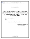 Luận văn Thạc sĩ Quản lý giáo dục: Thực trạng quản lý công tác lấy ý kiến sinh viên về hoạt động giảng dạy của giảng viên tại Đại học Quốc gia TP. Hồ Chí Minh