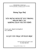 Luận văn Thạc sĩ Toán học: Xây dựng hàm tử ext trong phạm trù các không gian vectơ tôpô