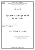 Luận văn Thạc sĩ Văn học: Đặc điểm truyện ngắn Tạ Duy Anh